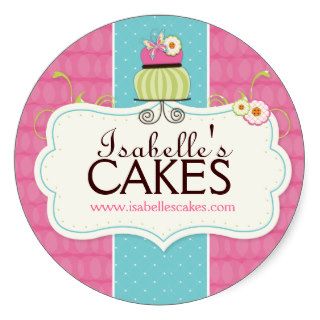 Whimsical Cake Labels Round Sticker