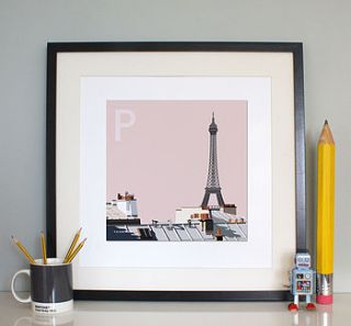 'p is for paris' print by one little dicky bird