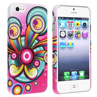 BasAcc Pink/ Circle Snap on Rubber Coated Case for Apple iPhone 5 BasAcc Cases & Holders