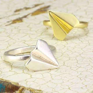 paper plane ring by lisa angel