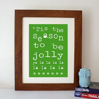 'deck the halls' christmas print by hope and love