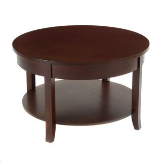 Bianco Collection Espresso 30 inch Round Lower Shelf Coffee Table Coffee, Sofa & End Tables