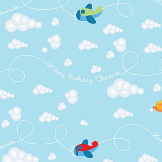 airplanes personalised gift wrap by paper themes