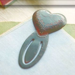 brass heart bookmark and page holder by dibor
