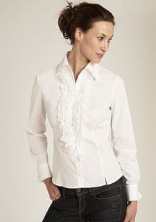organdie frill shirt with waistcoat detail by the shirt company