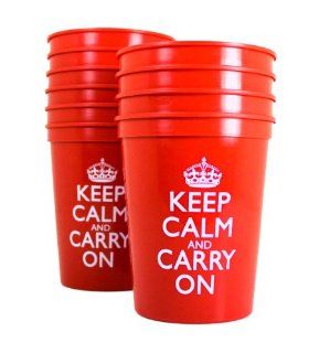 Keep Calm and Carry On Plastic Cups Kitchen & Dining