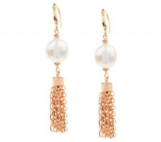 Honora Cultured Freshwater Pearl Multi chain Bronze Earrings —