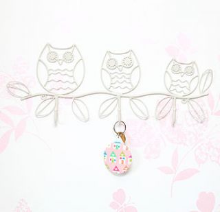 special order for triple owl metal wall hook by red berry apple