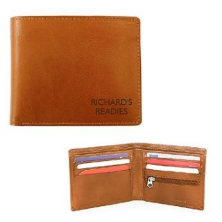 mens personalised leather wallet by sleepyheads