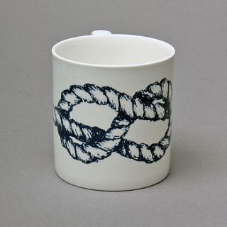 bone china knot mug by cream cornwall