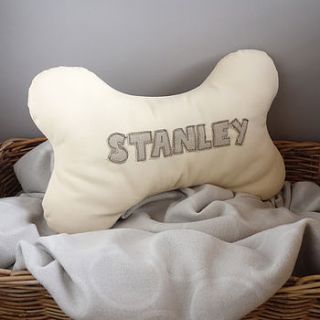 personalised dog bone cushion by milly and pip