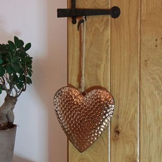 tin crackle heart hanging decoration by lisa angel homeware and gifts