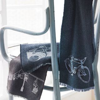 printed lambswool hobbies scarf by stabo