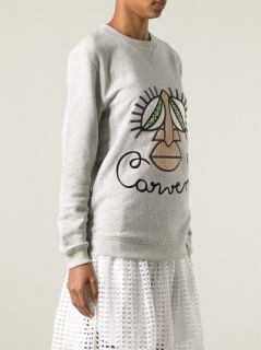 Carven Embroidered Face Sweatshirt   Voo Store
