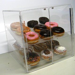 Self Serve Pastry or Donut Display Case 2 Trays for Deli Bakery Convenience Stores Display Bagel cakes and Keeps Fresh Commercial Display Products Kitchen & Dining