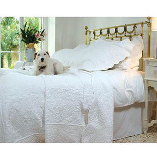 white toile quilted bedspread by the country heart store
