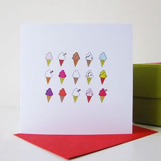 ice creams greetings card by mrs l cards