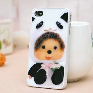 MaxSale Cartoon Baby Monchhichi Wear Panda Clothes Cover Case For iPhone 4 4s Cell Phones & Accessories