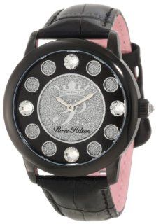 Paris Hilton Women's PH.13181JSB/02A Fame Pave Glitter Black Leather Watch at  Women's Watch store.