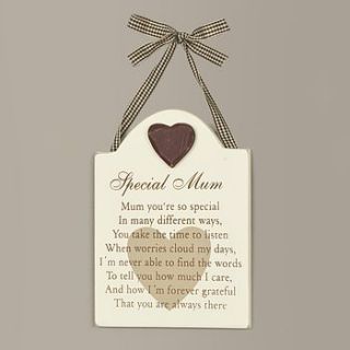 special mum wooden message plaque by dibor