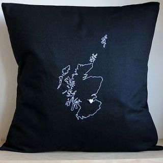 personalised scotland map cushion cover by thread squirrel