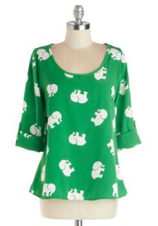 Daily Lunch Date Top in Elephant  Mod Retro Vintage Short Sleeve Shirts