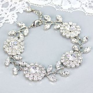 bridal rose and petal crystal bracelet by lisa angel wedding