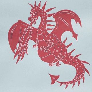 sample ''ere be dragons' blue & red wallpaper by paperboy wallpaper
