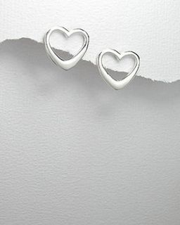 sterling silver heart stud earrings by lovethelinks