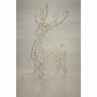 Animated LED 51 inch Standing Buck Figurine Good Tidings Seasonal Decor