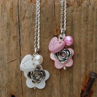 personalised flower girl necklace by fingerprints