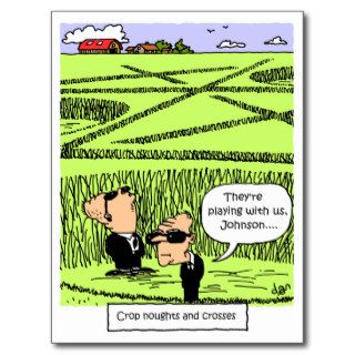 "Crop noughts and crosses" funny cartoon Postcards
