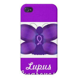 Lupus Awareness purple fairy butterfly Cases For iPhone 4
