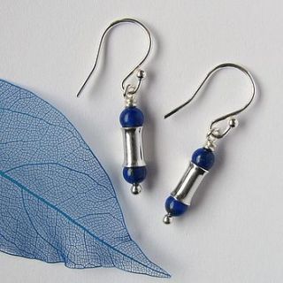 blue lapis lazuli silver earrings by louise mary designs
