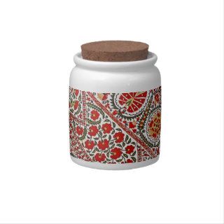 Suzani Vintage Uzbekistan Handmade Ethnic Textile Candy Jars
