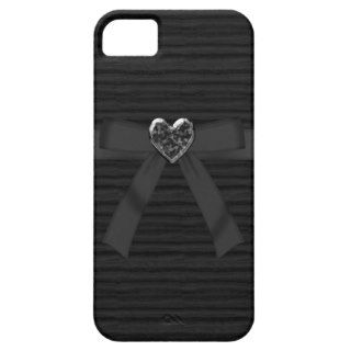 Cute Black Bow & Jewel Heart iPhone 5 Case