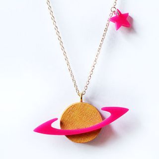 saturn necklace by i am acrylic