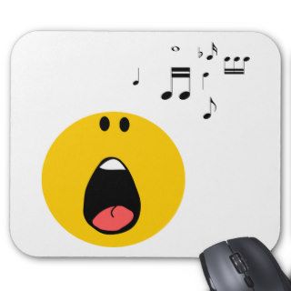 Smiley singing his little heart out mouse pads