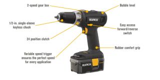 Klutch Cordless Compact Drill — 18 Volt, Lithium-Ion, 1/2in. Chuck