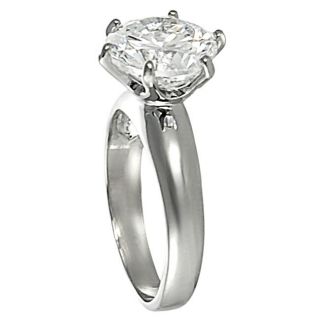 Journee Collection Silvertone White Round cut Cubic Zirconia Ring Journee Collection Cubic Zirconia Rings