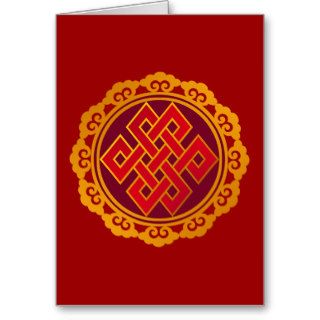 Tibetan Karma Buddhism Eternal Knot Card
