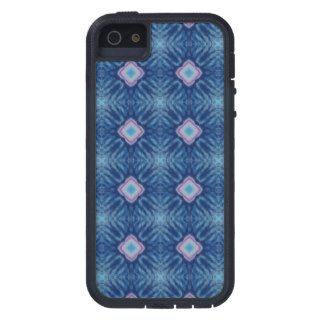 Retro Tie Dye Style Kaleidoscope Pattern in Blues iPhone 5 Covers