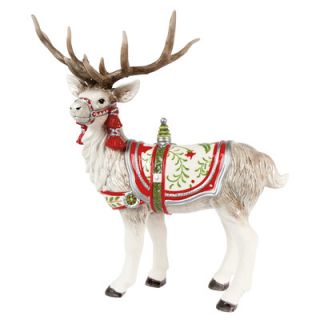 Fitz and Floyd Winter White Holiday Deer Figurine