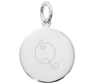 Round Initial Pendant, Sterling —