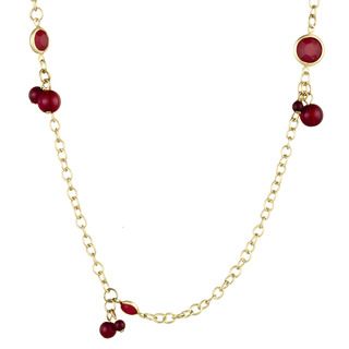 Goldtone Ruby Ball Cluster Necklace West Coast Jewelry Fashion Necklaces
