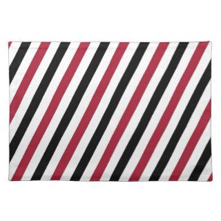 Black, Red & White Masculine Print Placemat