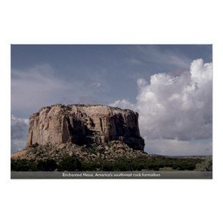 Enchanted Mesa, America's southwest rock formation Print