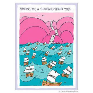 thousand thank yous greeting card by cat rabbit graphics