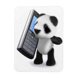 3d Baby Panda Mobile Phone Vinyl Magnets