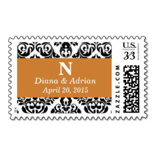 Weddings Theme Damask Bronze Stamps